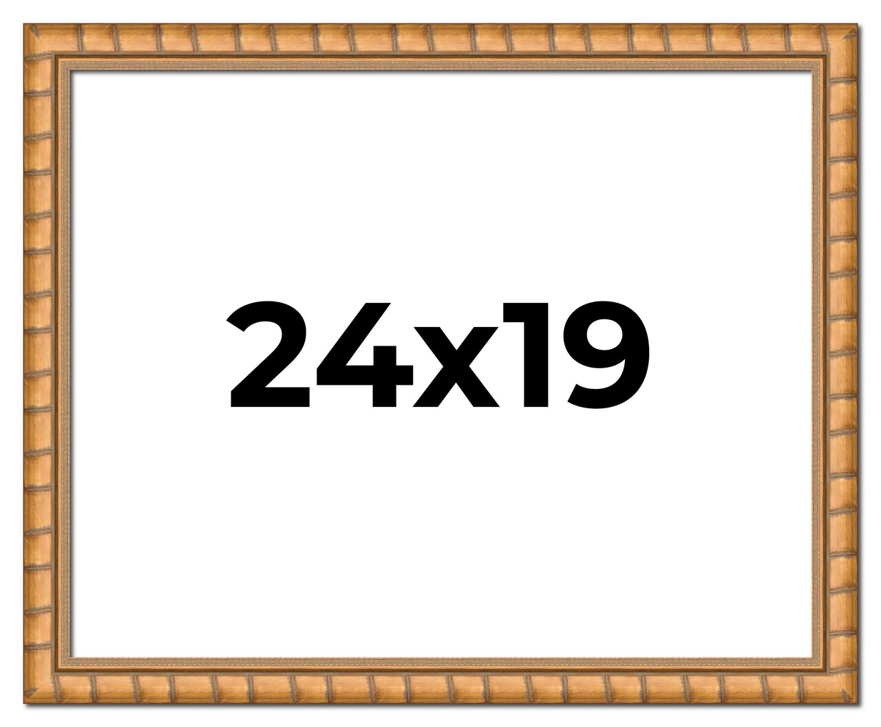 24x19 Gold Modern Bamboo Picture Frame - UV Acrylic, Foam Board Backing, Hanging Hardware